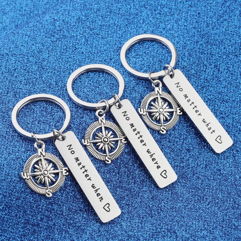 WUSUANED No Matter What Where When Compass Best Friend Keychain Set Long Distance Friendship Gift For Sister Best Friends - Image 4